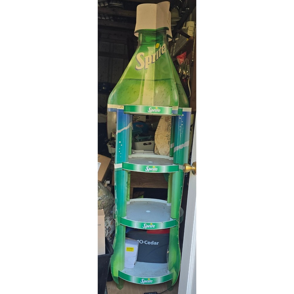 Vintage 1999 Sprite Bottle Display Rack Paul Flum Soda Advertising Shelf 53in